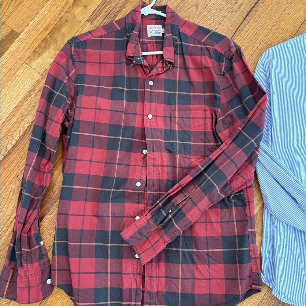 J. Crew Men's Button-Downs - Red Plaid, Light Blue, Blue-Green Stripe - Picture 2 of 11